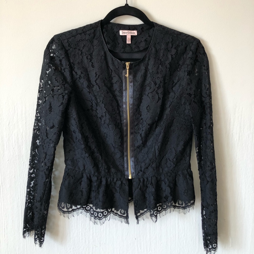Juicy Couture black lace versatile jacket
